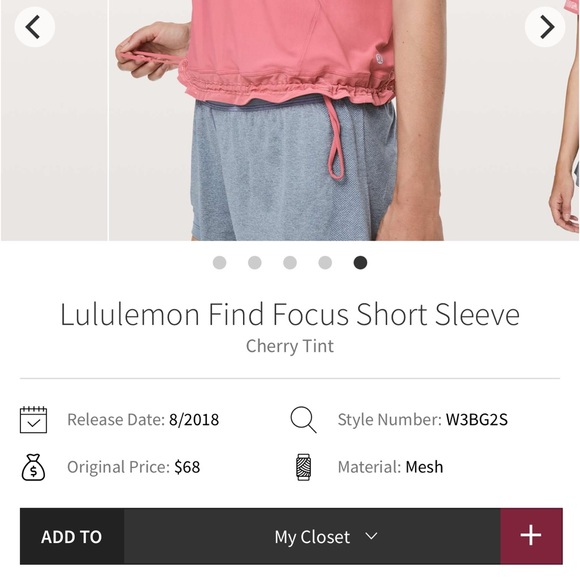 Lululemon Find Focus Cinch Top in Cherry Tint - Picture 4 of 7